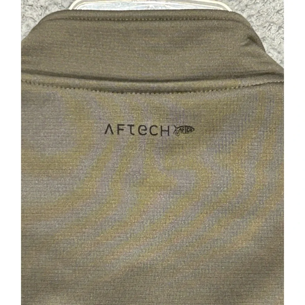 Aftco Full Zip Fleece Jacket Mid Layer Large Green Aftech Fishing Boating Casual